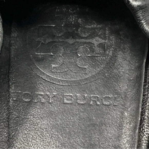 Tory Burch Black Flats with Gold Logo - Picture 8 of 8
